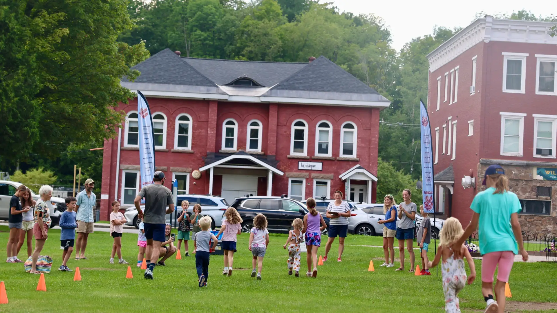 racers at the finish line