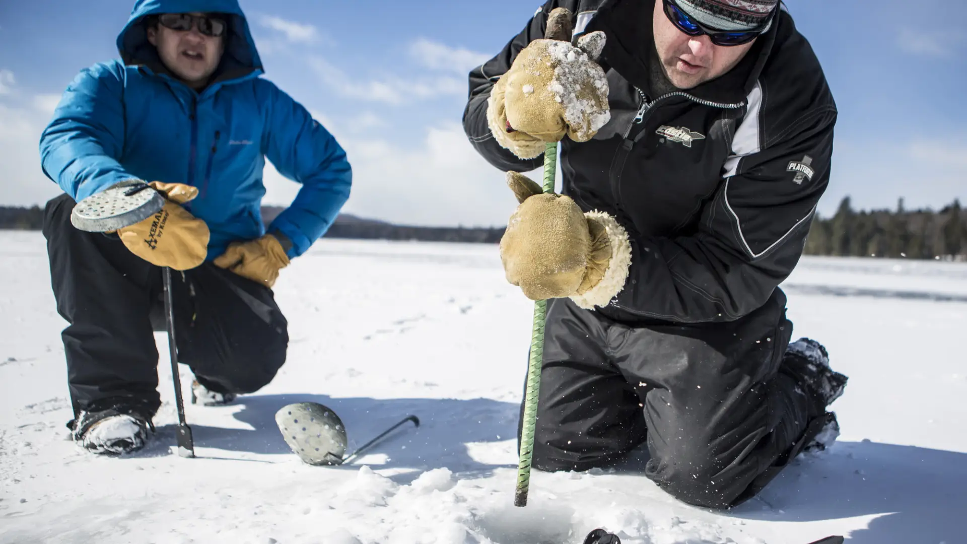 Two fishermen on Lake Colby