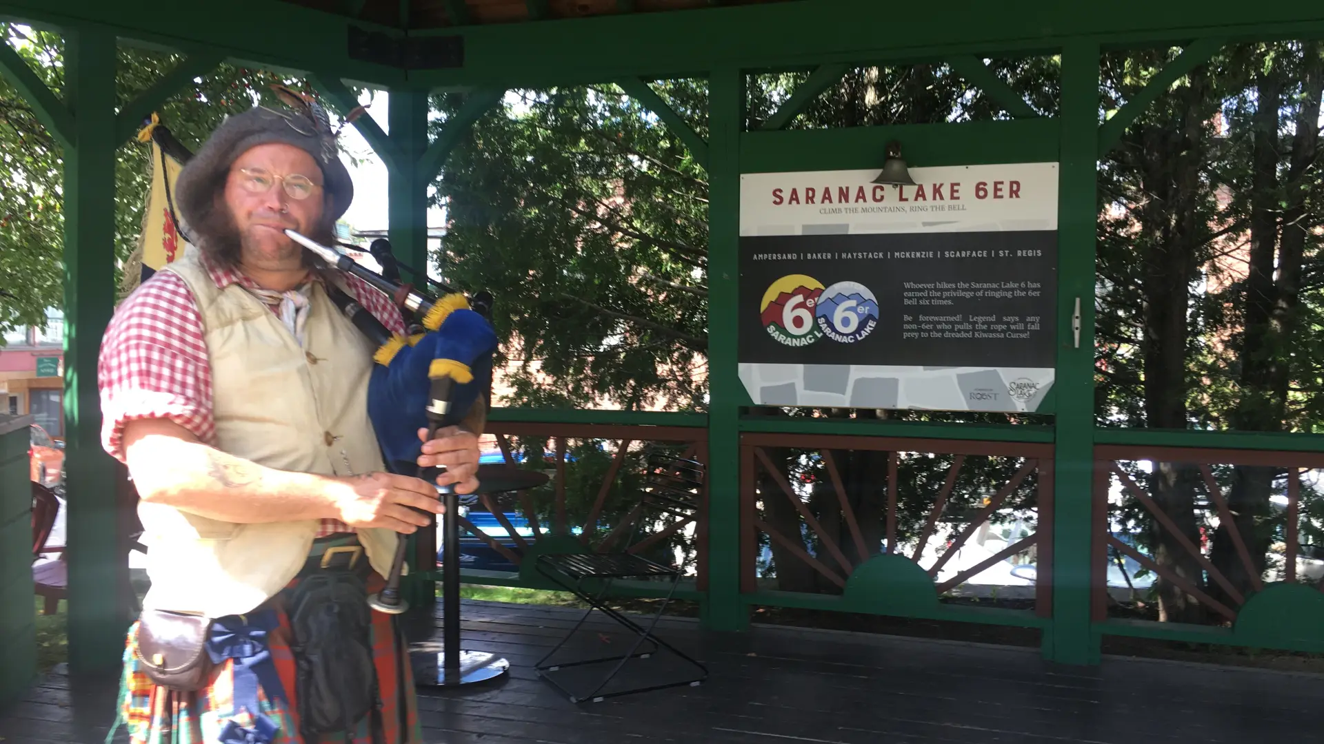 This is the bell to ring when you complete the 6ers. Bagpipe busker not included.