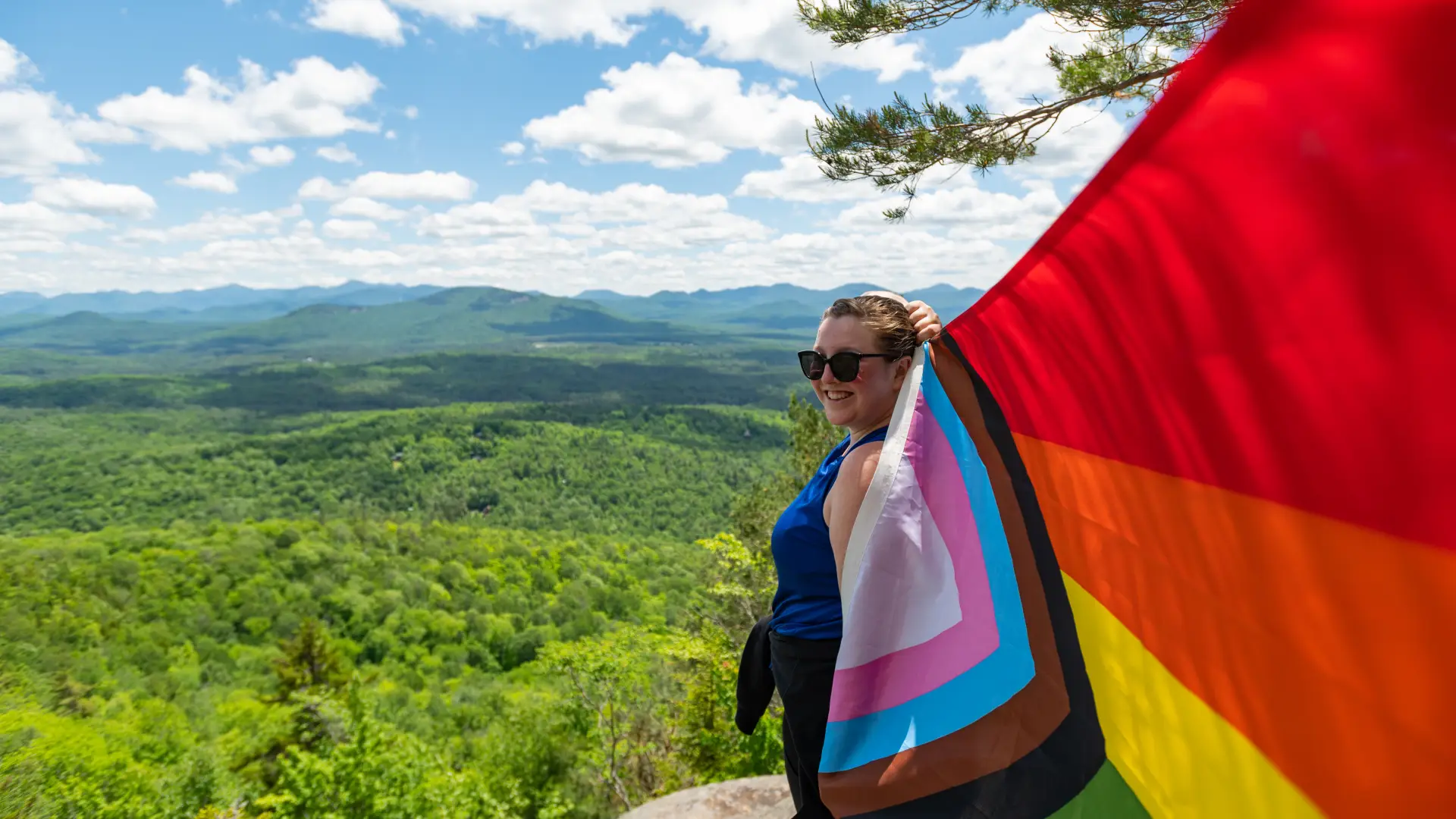 PRIDE flag flown at the top of Mt. Baker