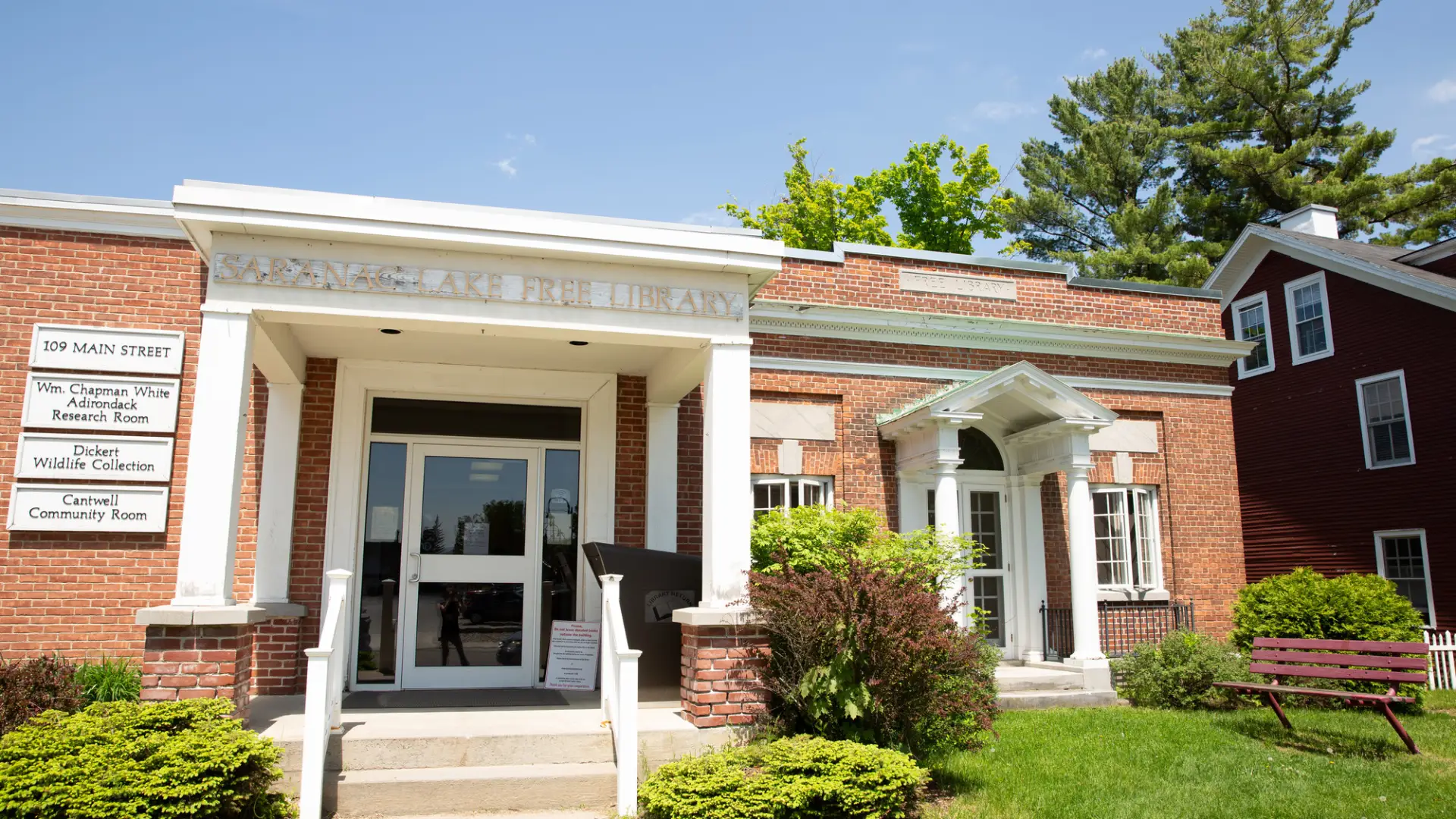 Exterior of Saranac Lake Free Library.