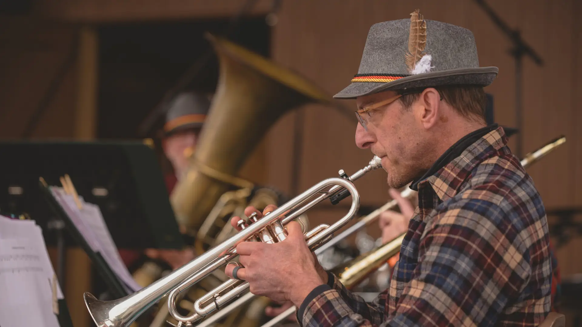 Trumpet player at OkTupperfest