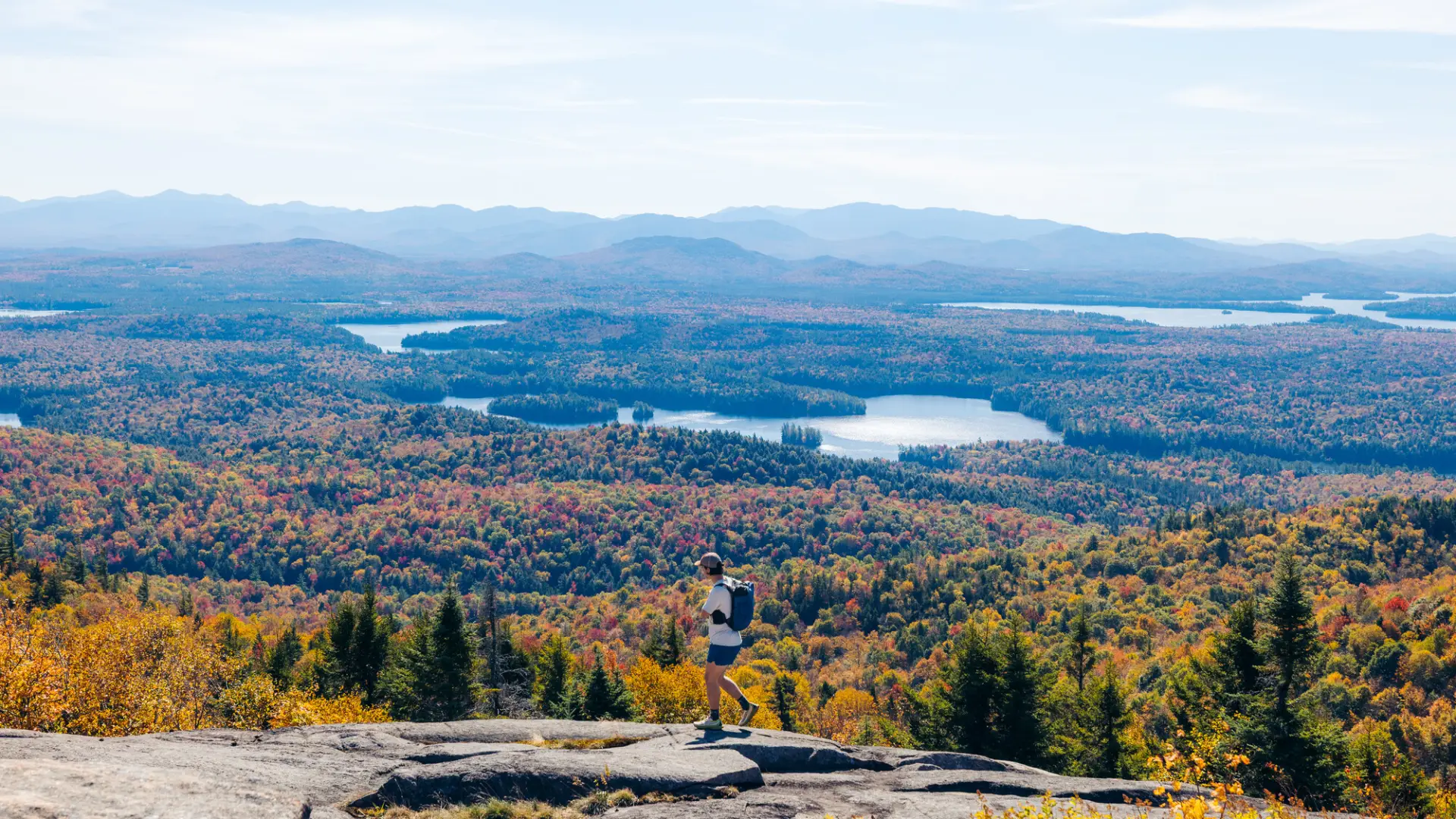 View of a hiker on St Regis Mountain