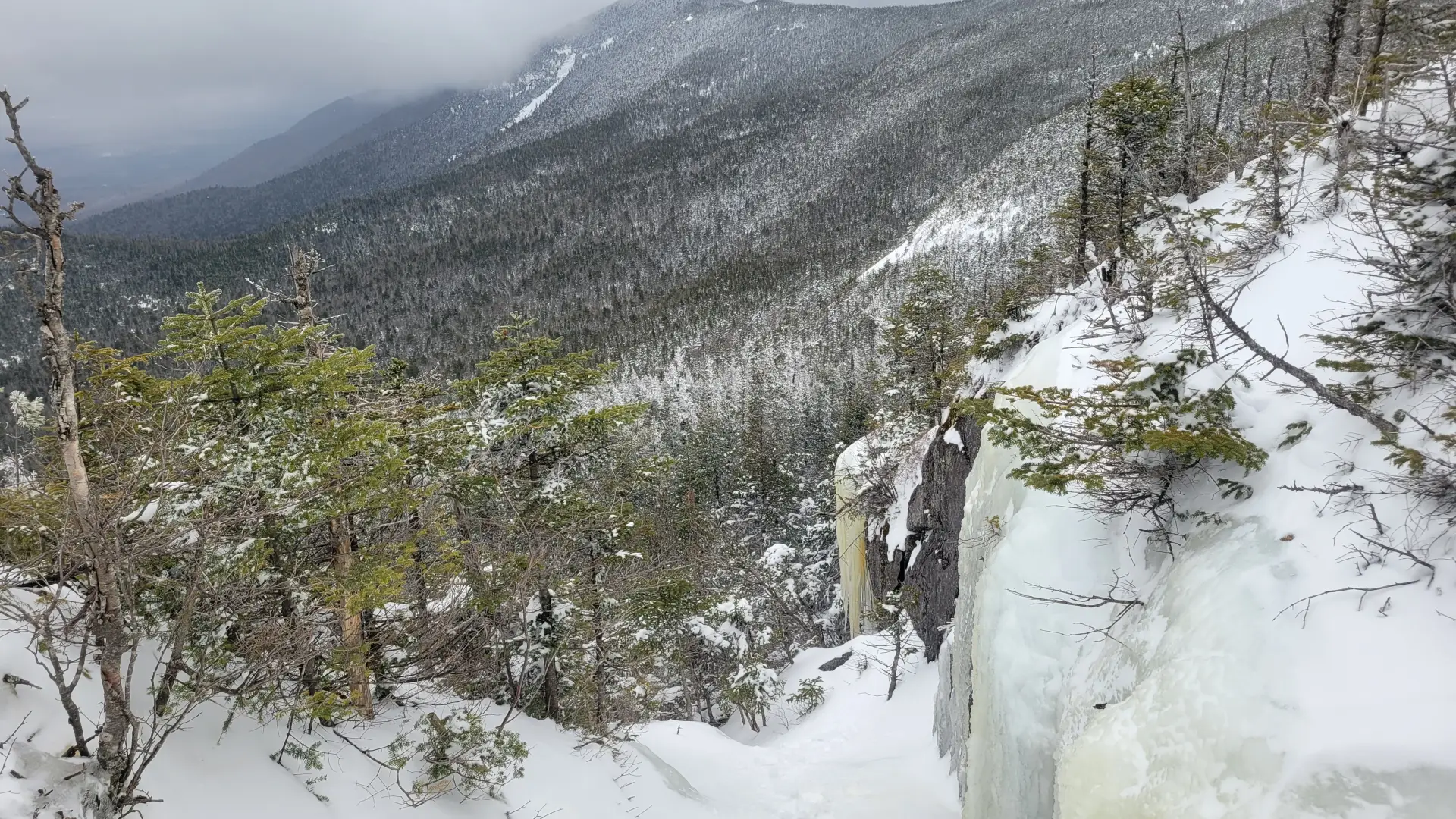 An icy section near the top of Seward Mountain.