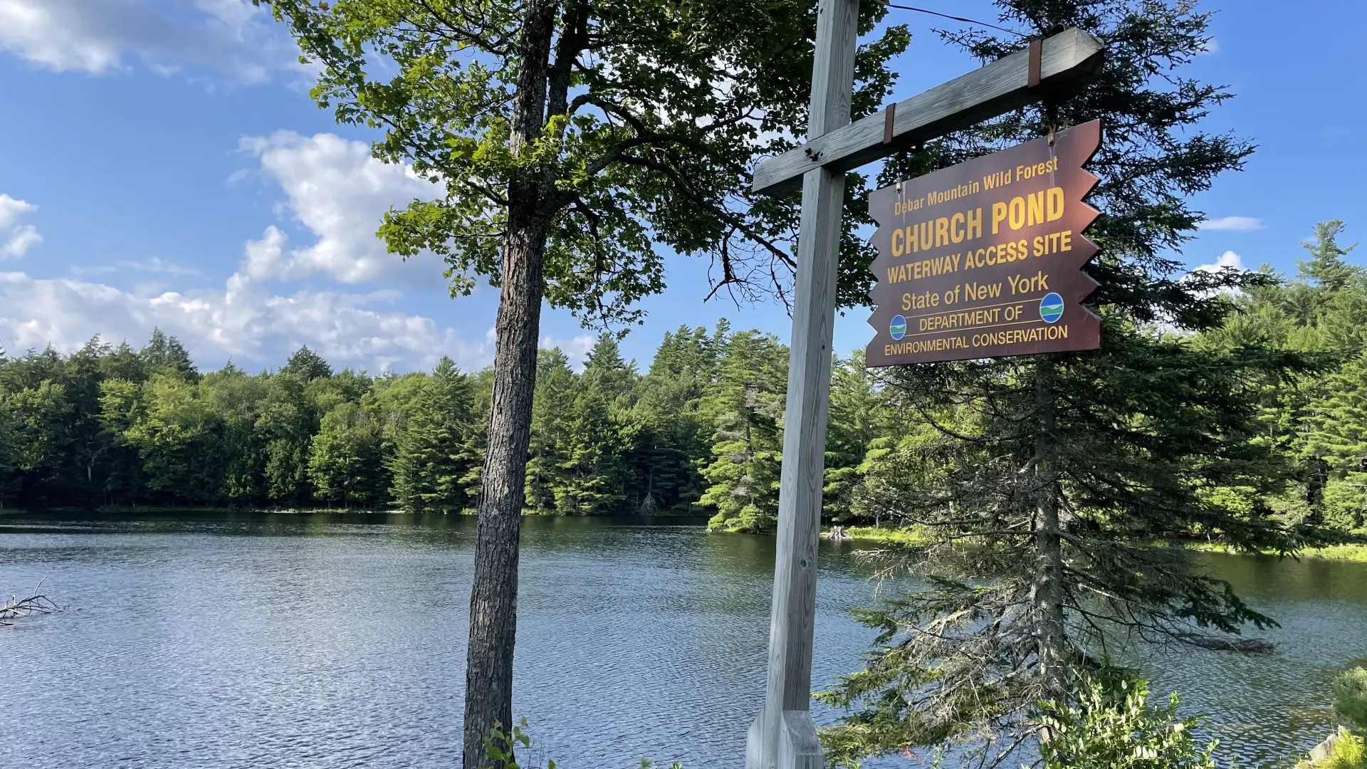 church pond sign