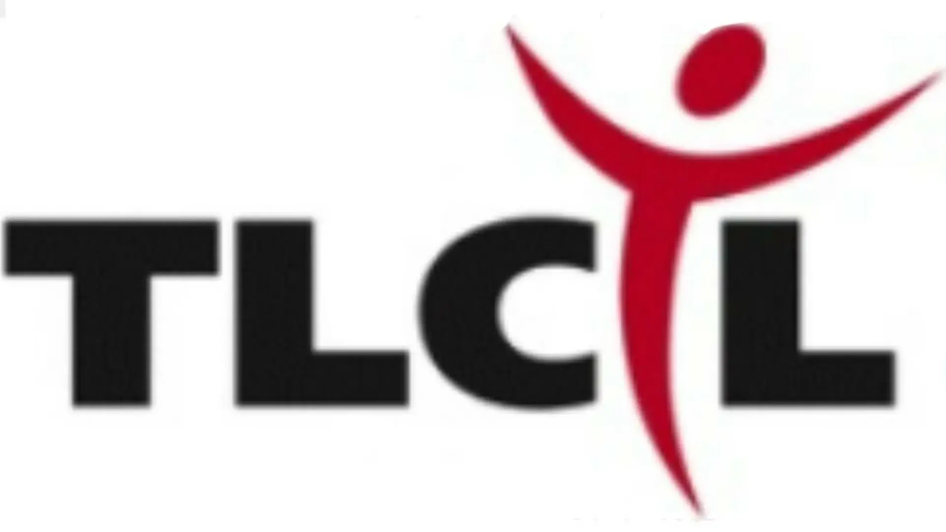 "T" "L" "C" an illustration of an I to look like a person with their hands over their head "L"