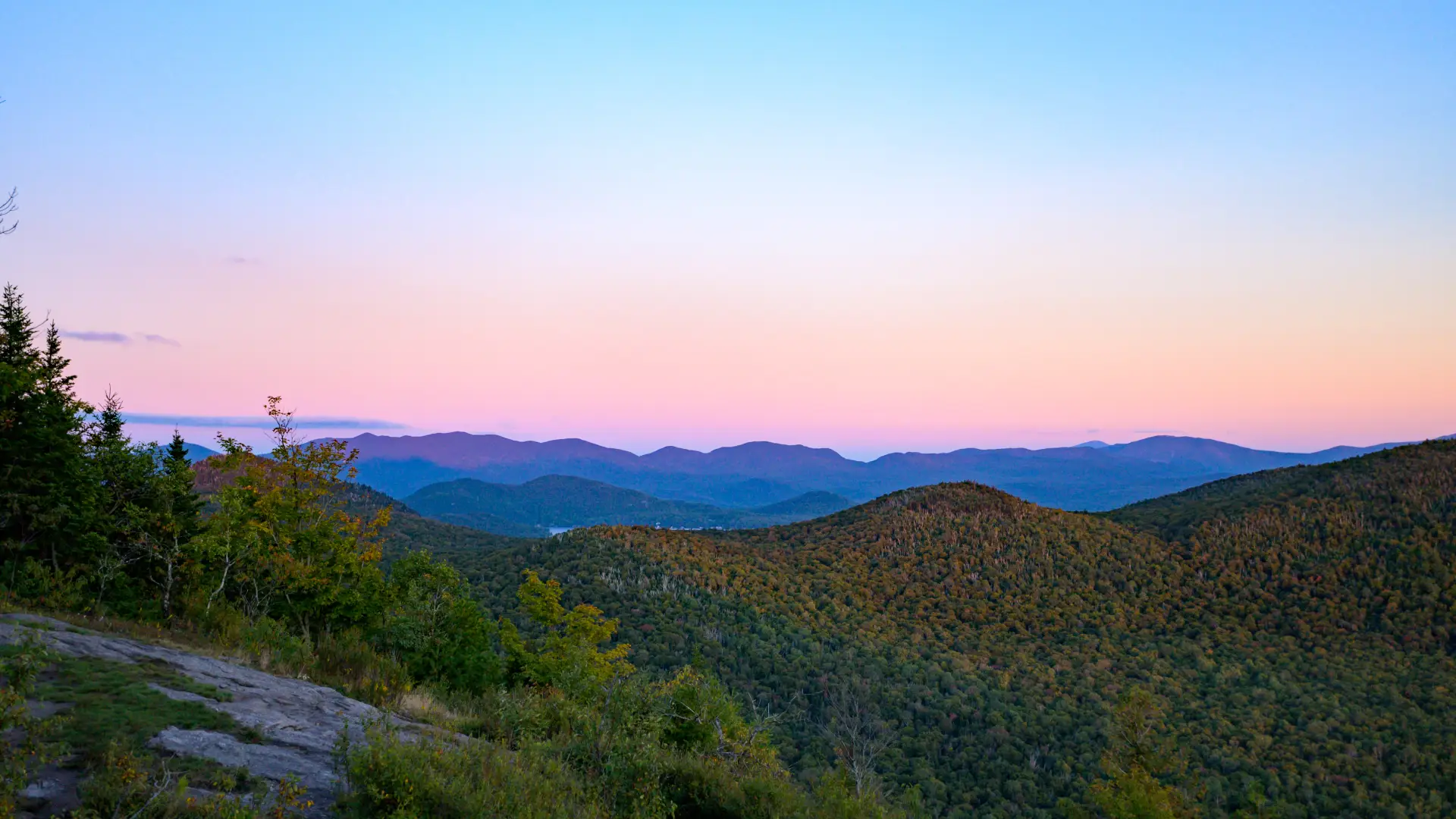 Sunset from the top of a mountain
