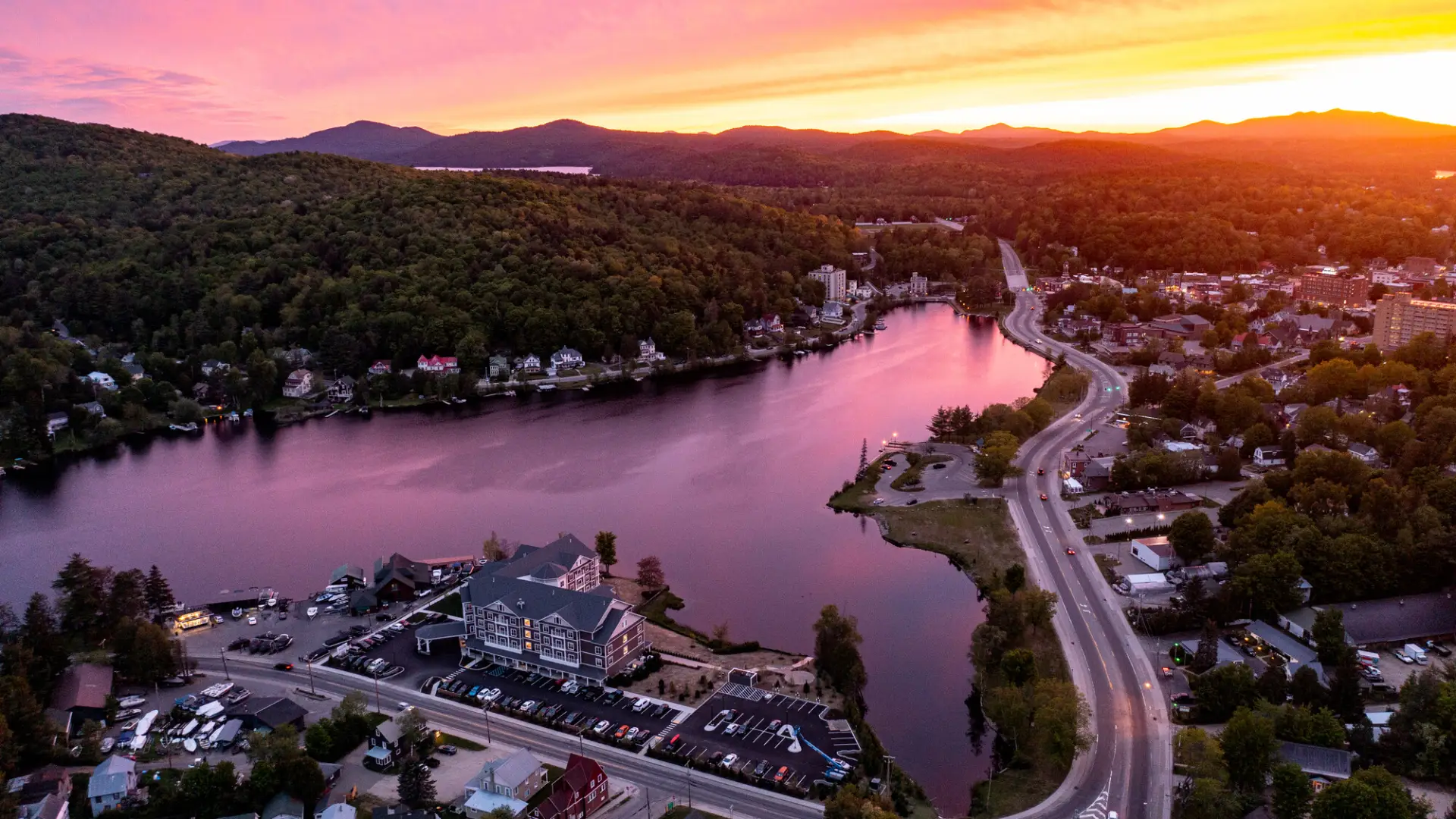 sunset drone