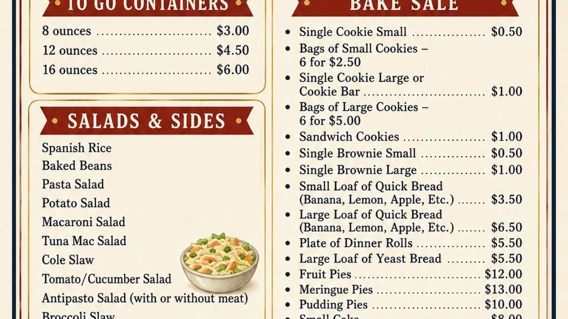menu