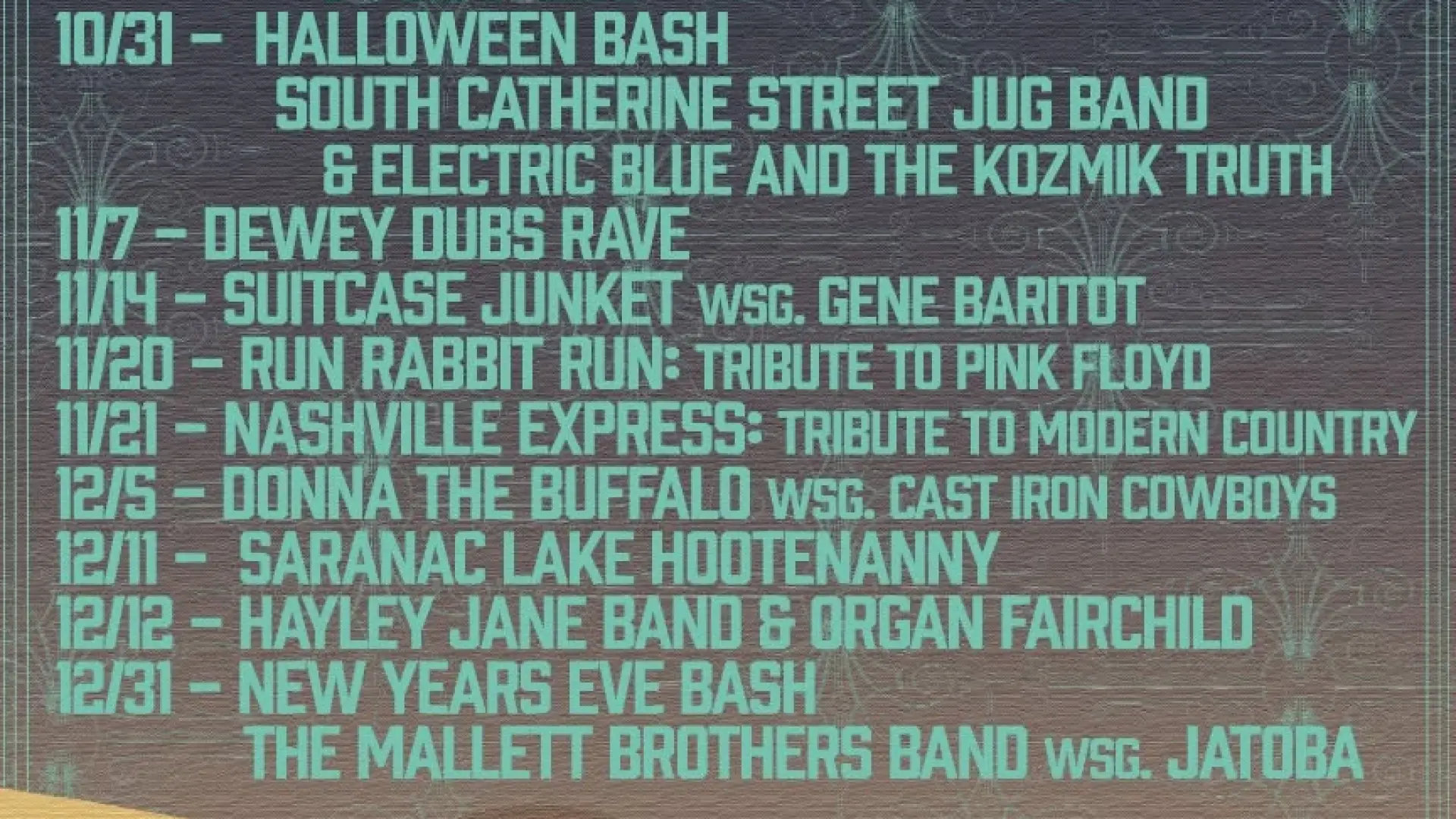 flyer for lineup