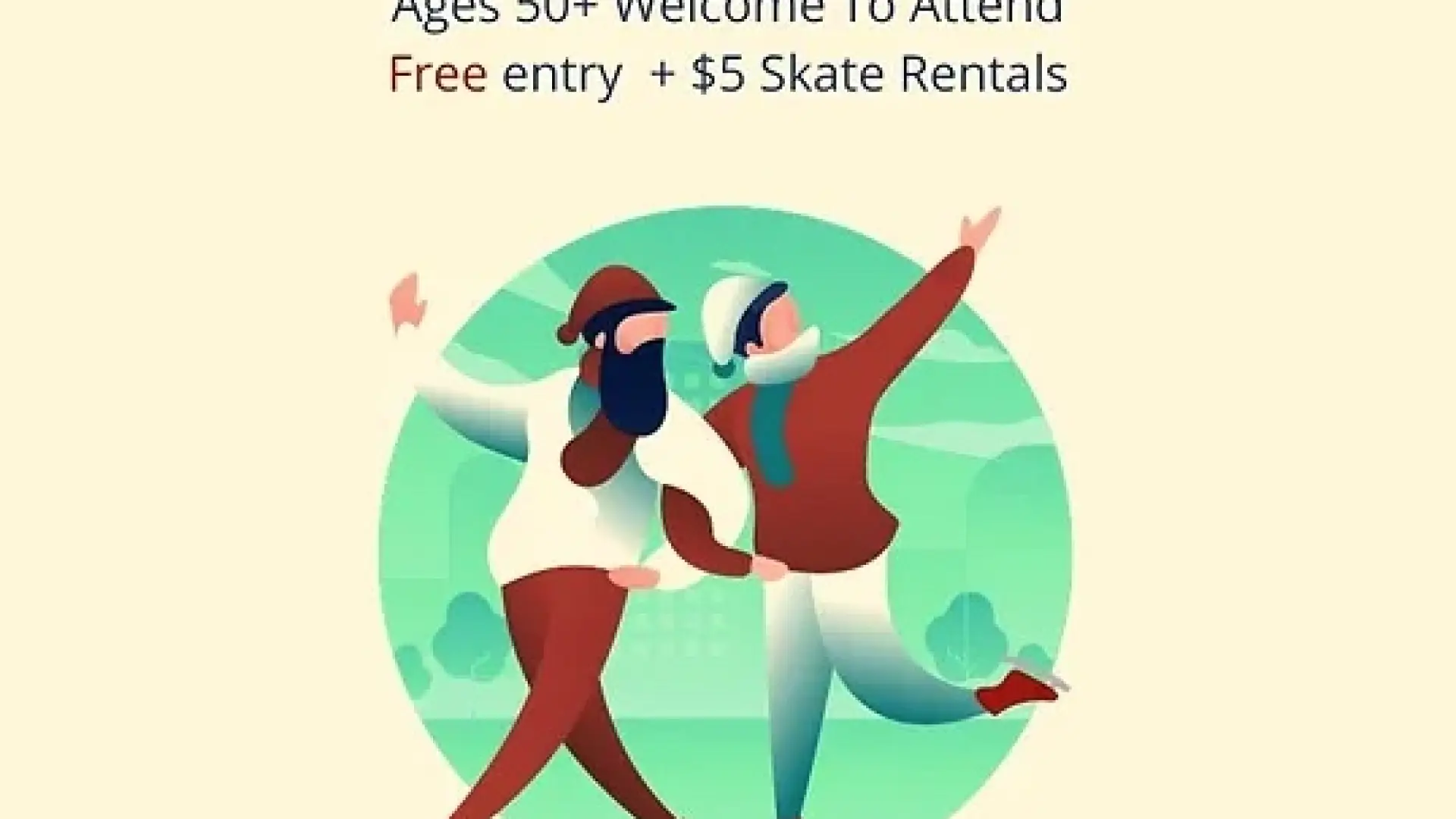Poster for Silver Skaters - 50 and up skaters only.