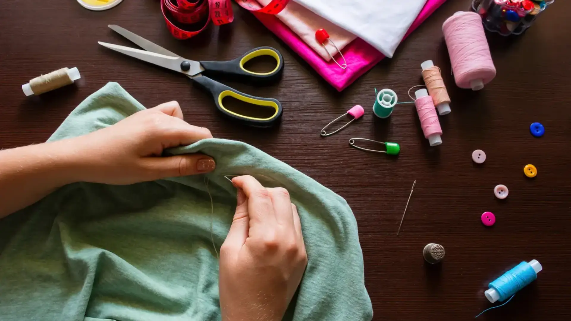 hands sewing