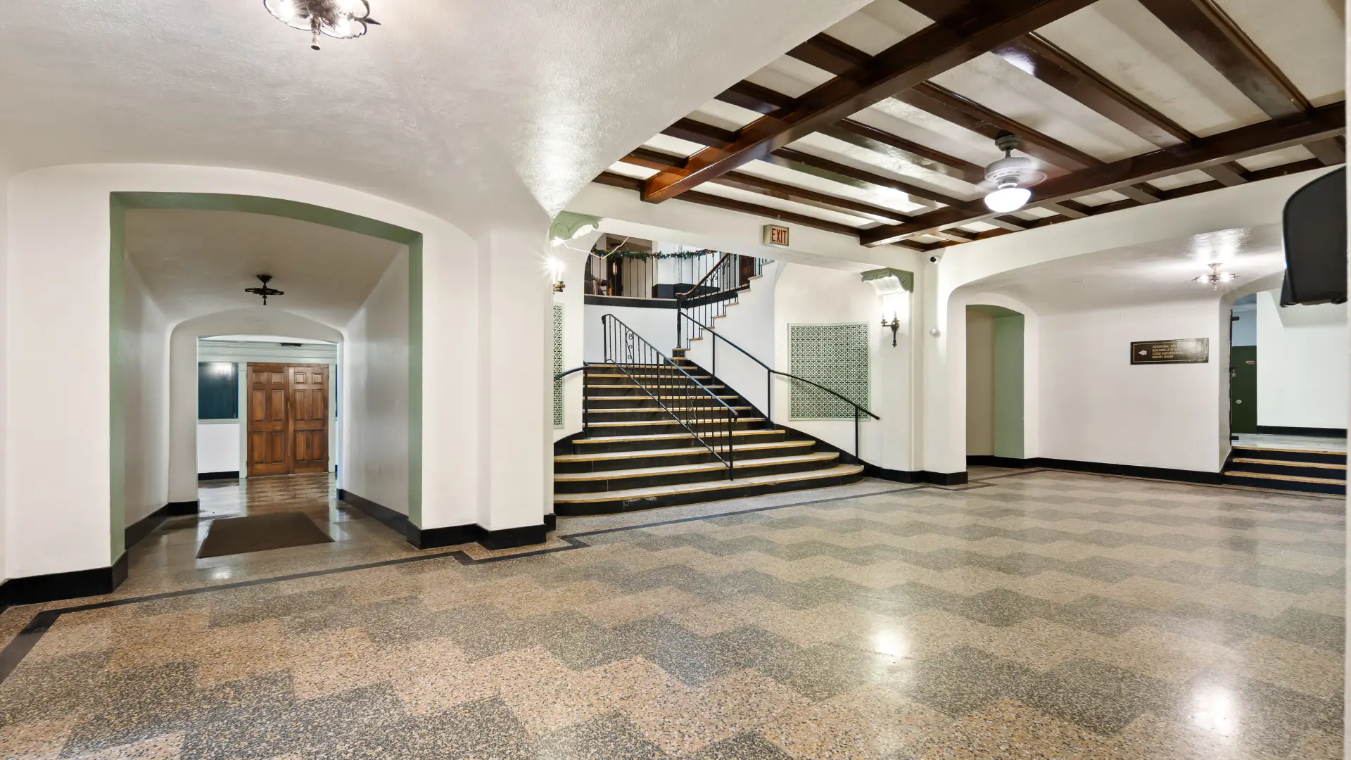 The foyer of the Harrietstown Town Hall.