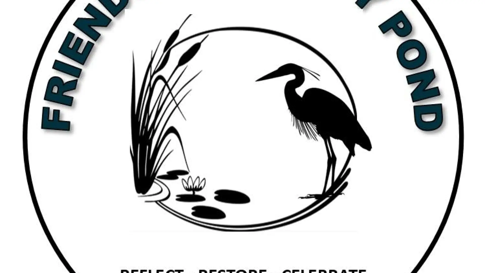 A heron and cats tails plant with Friends of Moody Pond