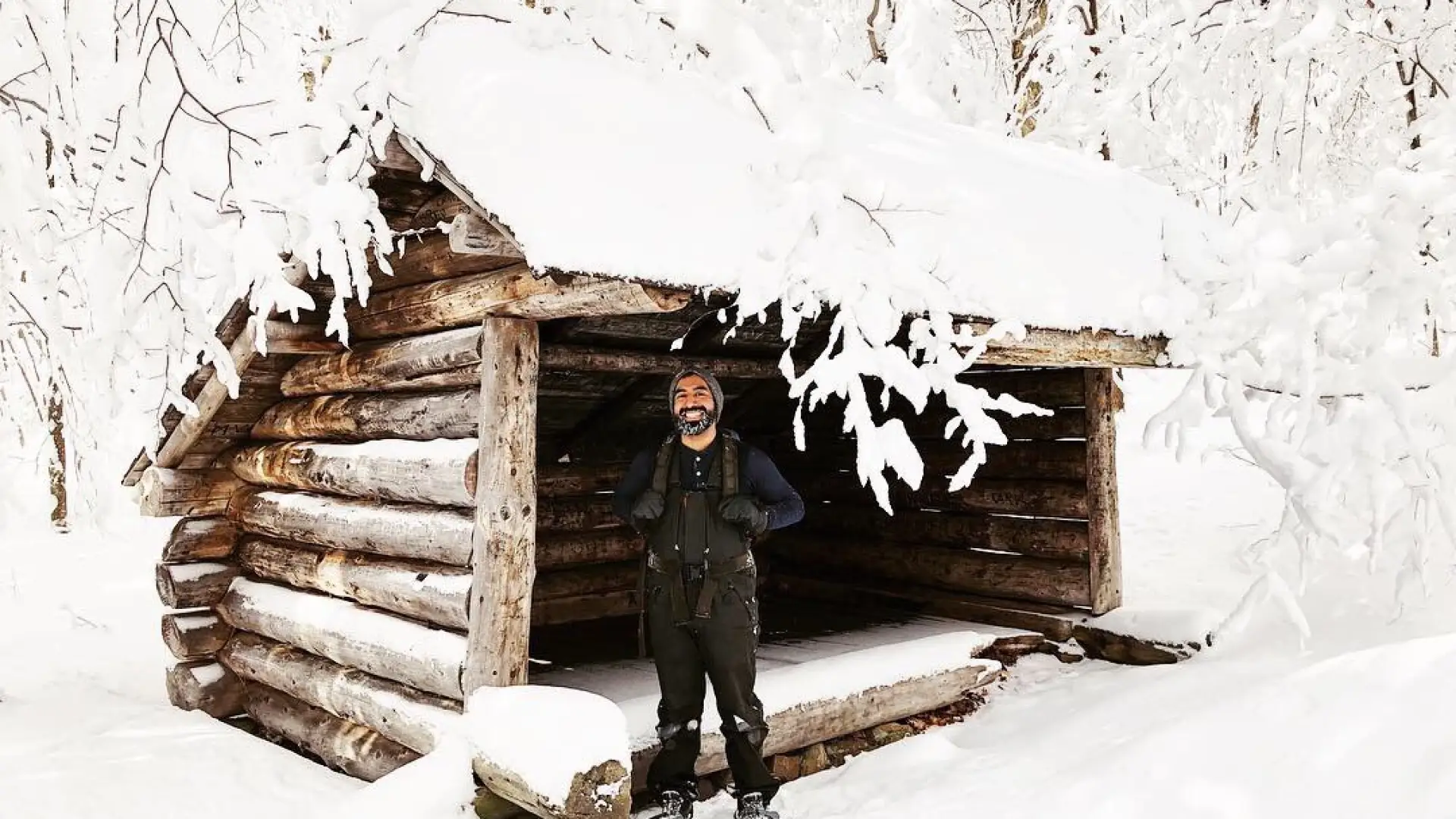 Camping at the lean-to is a great way to handle a winter trek.