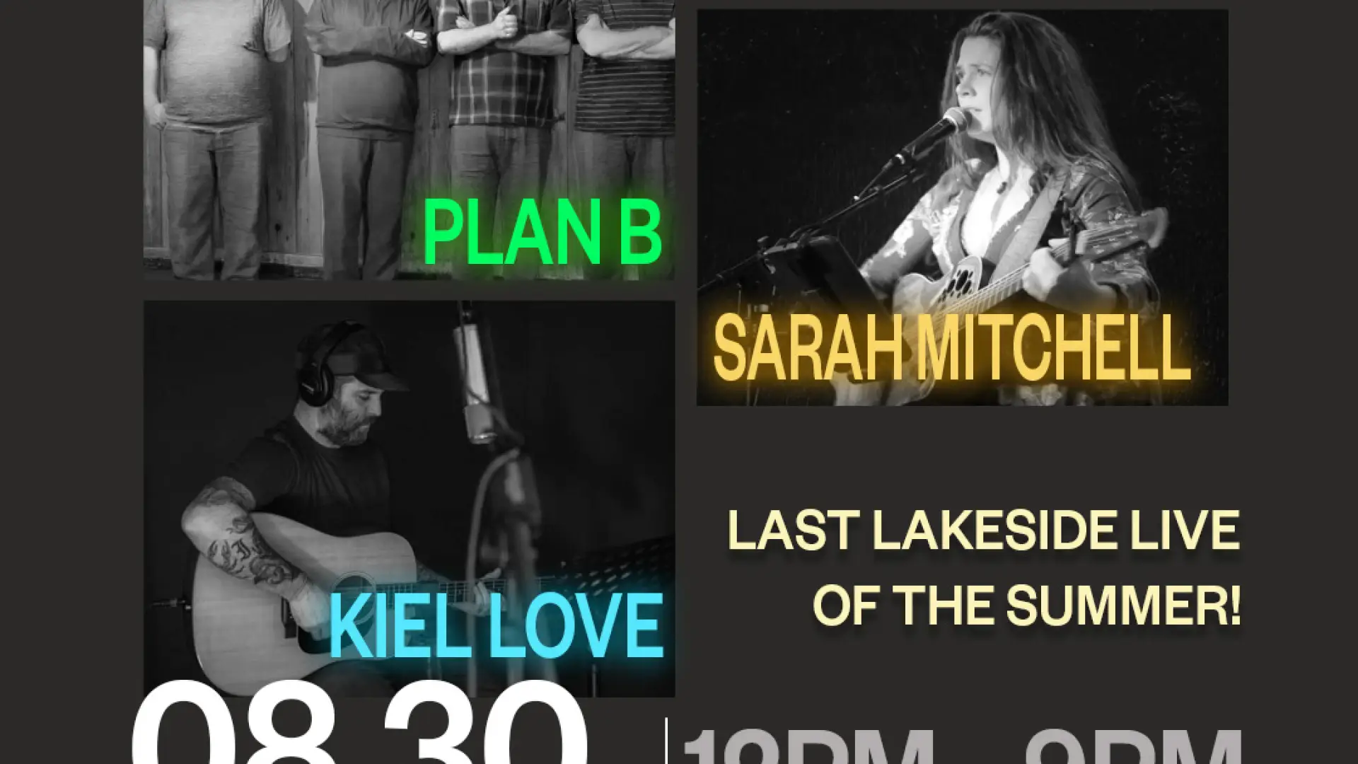 The final drift of Lakeside Live at Lakeside Drift featuring Kiel Love, Sarah Mitchell and Plan B.