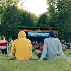 People listening to music at Berkeley Green