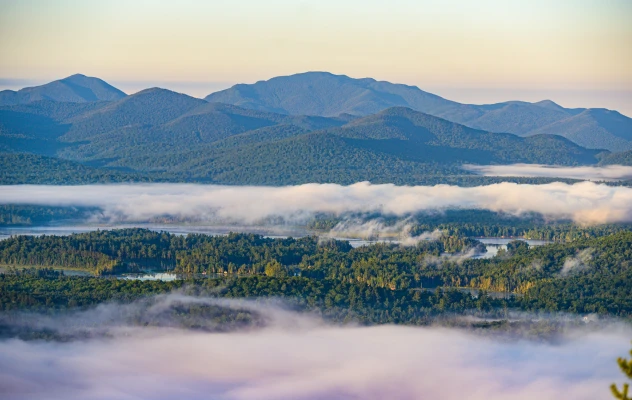 Views of Saranac Lake in the summer.