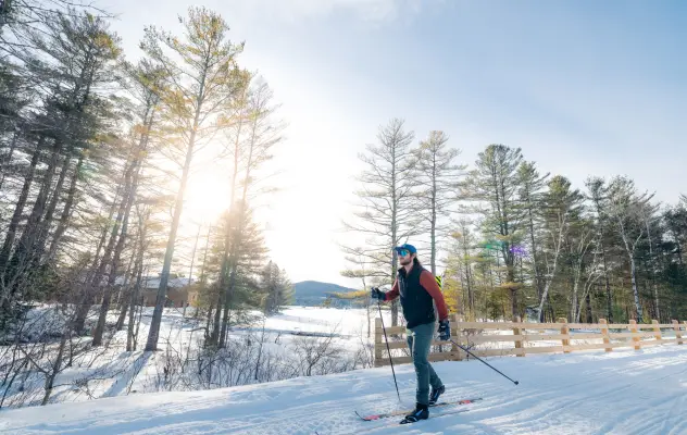 Skiing the Adirondack Rail Trail.
