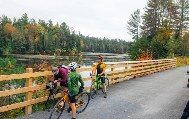 Bikers in Saranac Lake.