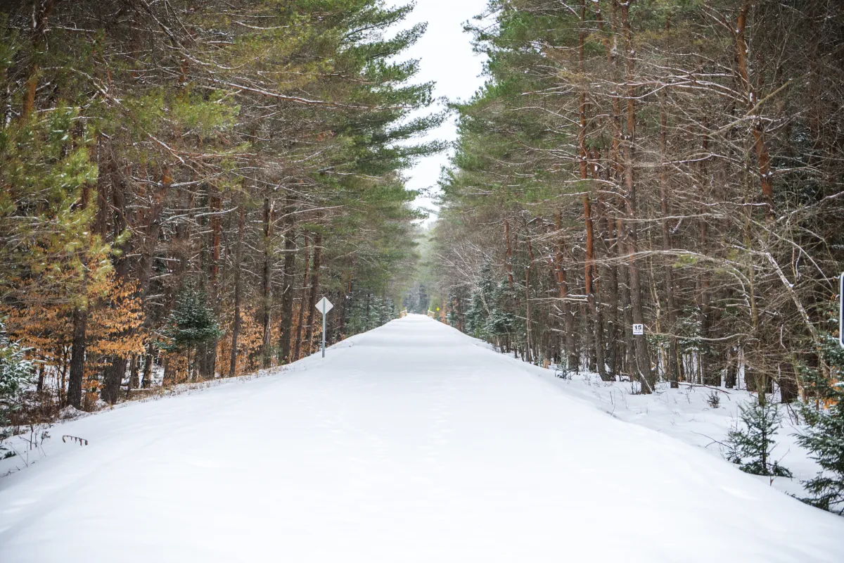 The Adirondack Rail Trail in winter.