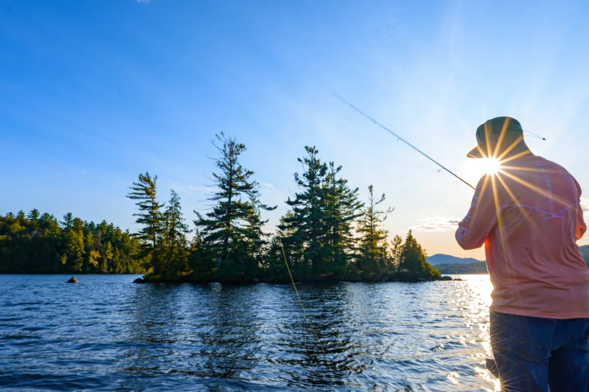 Fishing in Saranac Lake.