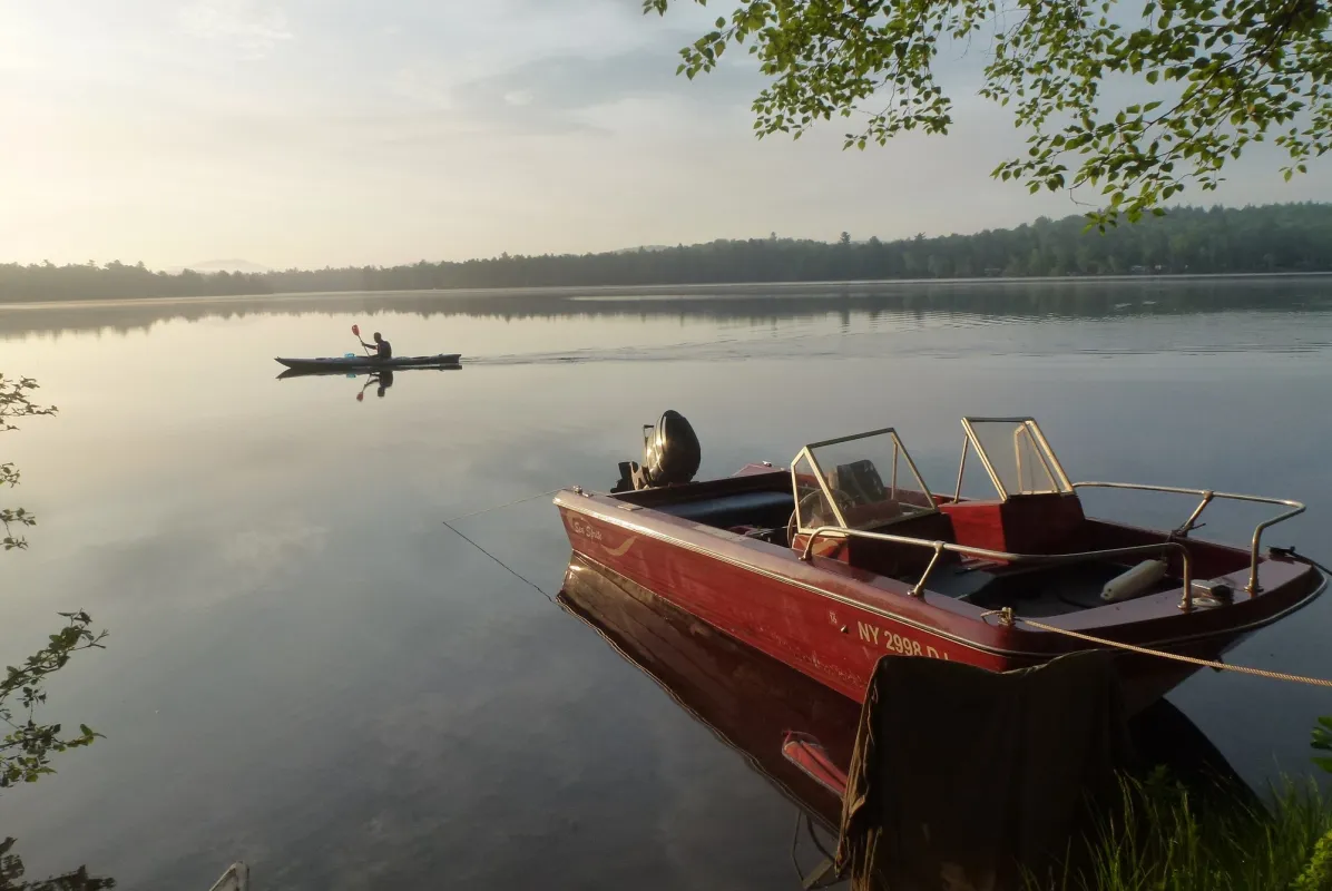 Boating in Saranac Lake.