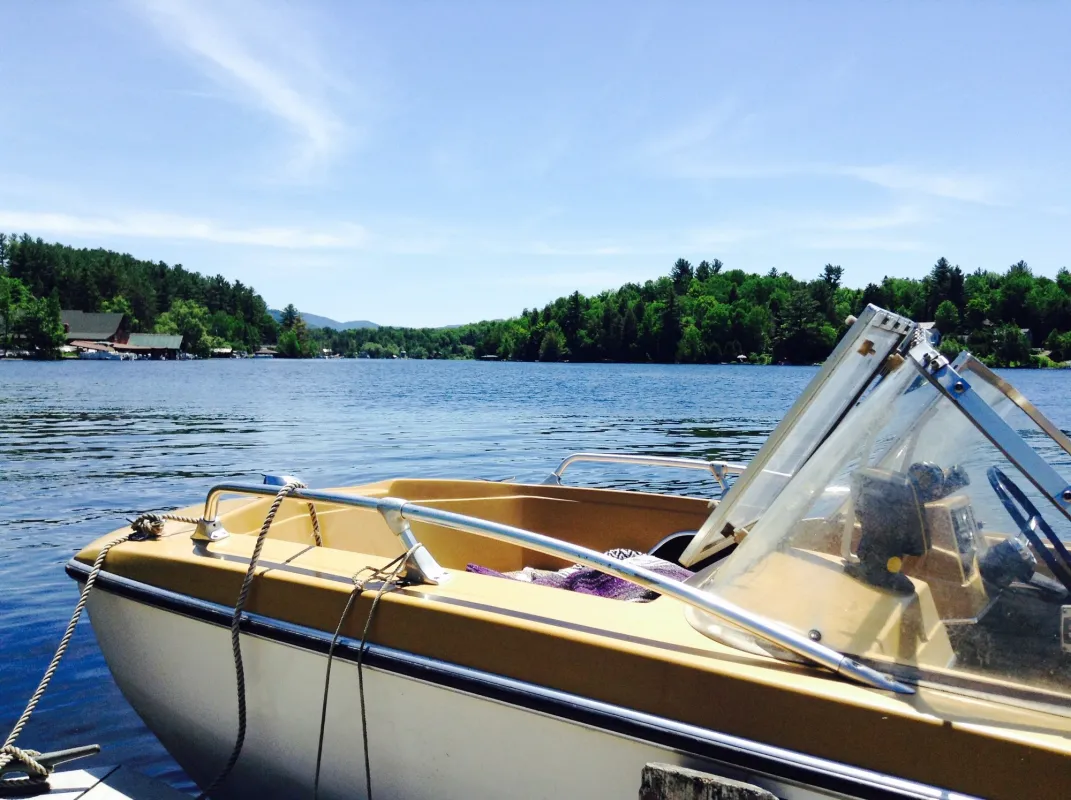 Boating in Saranac Lake.