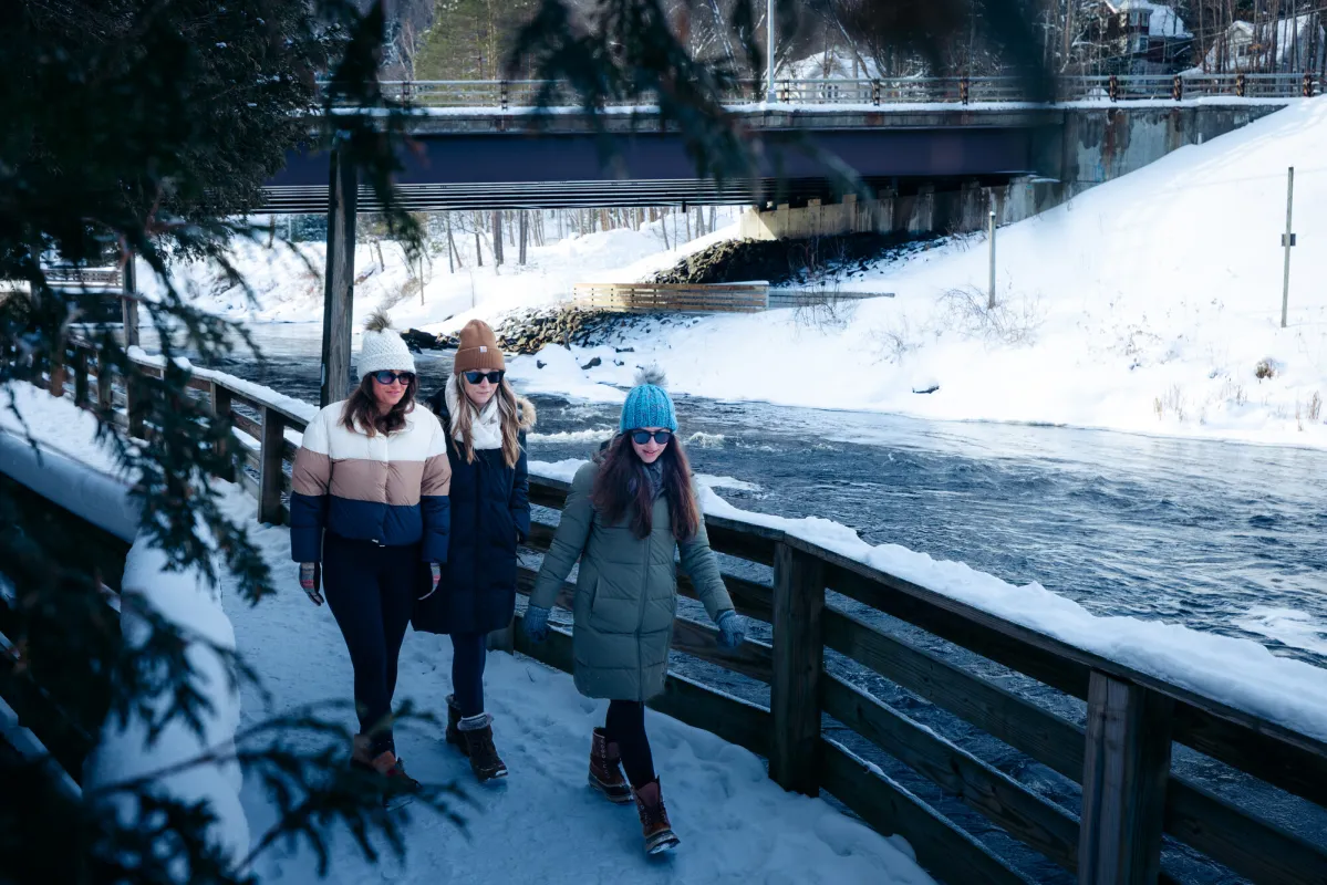 A park in Saranac Lake in winter.