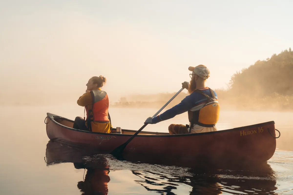Paddling in Saranac Lake.