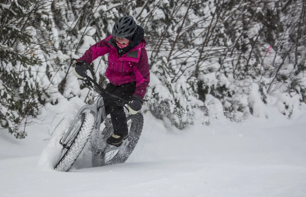 Fat tire biking in the winter.