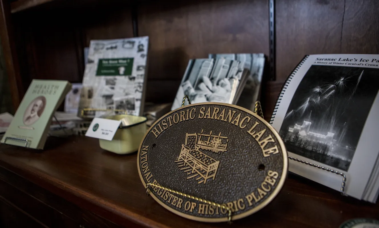 Historic pieces in a Saranac Lake museum.
