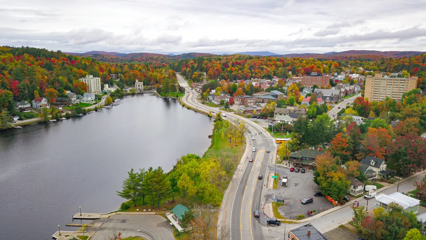 Views of Saranac Lake in the fall.