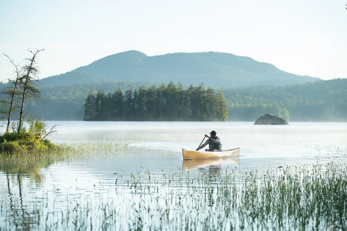 Paddling in Saranac Lake.