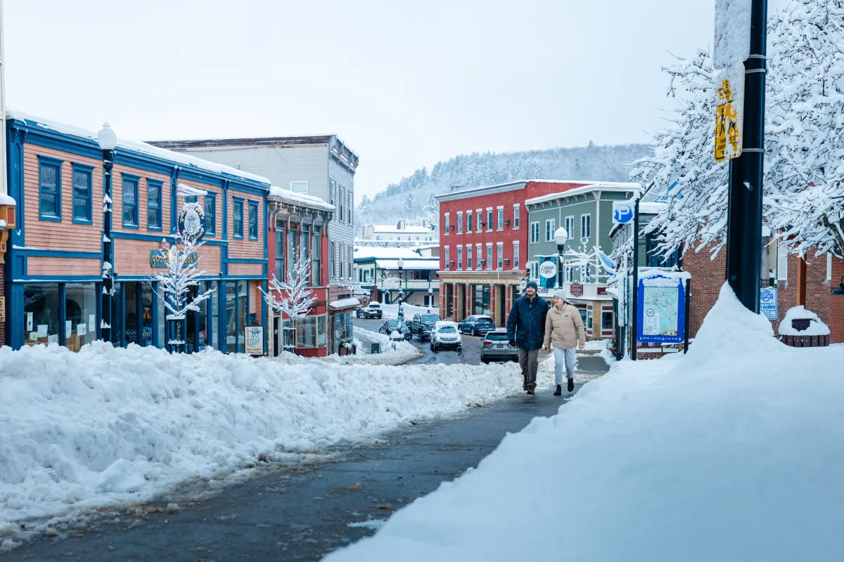 Downtown Saranac Lake in the winter.