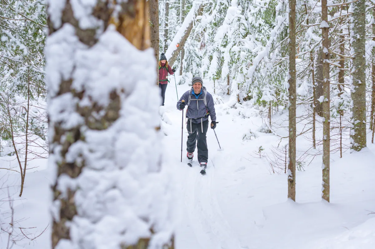 Cross-country skiing in Saranac Lake.
