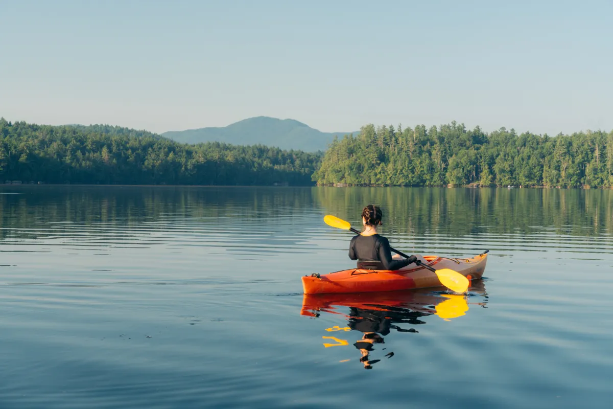 Paddling in Saranac Lake.
