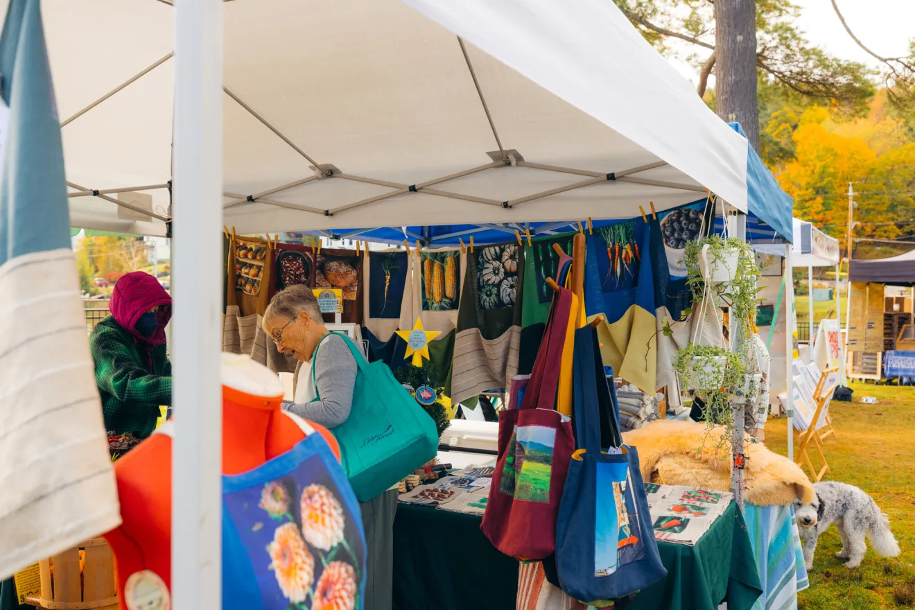 Shopping at a vendor.