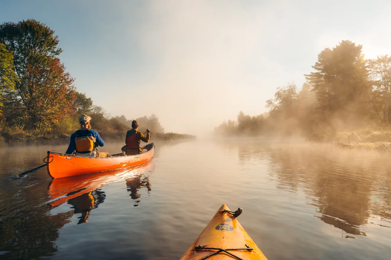 Fall paddling in Saranac Lake.