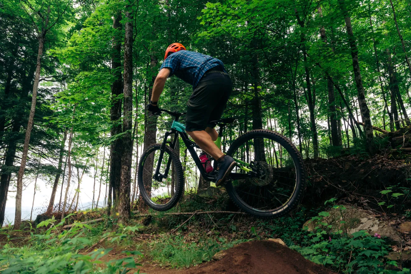 Mountain biking in Saranac Lake.