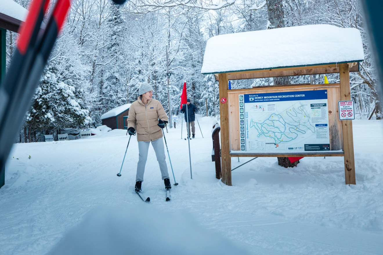 Cross-country skiing at Dewey Mountain.