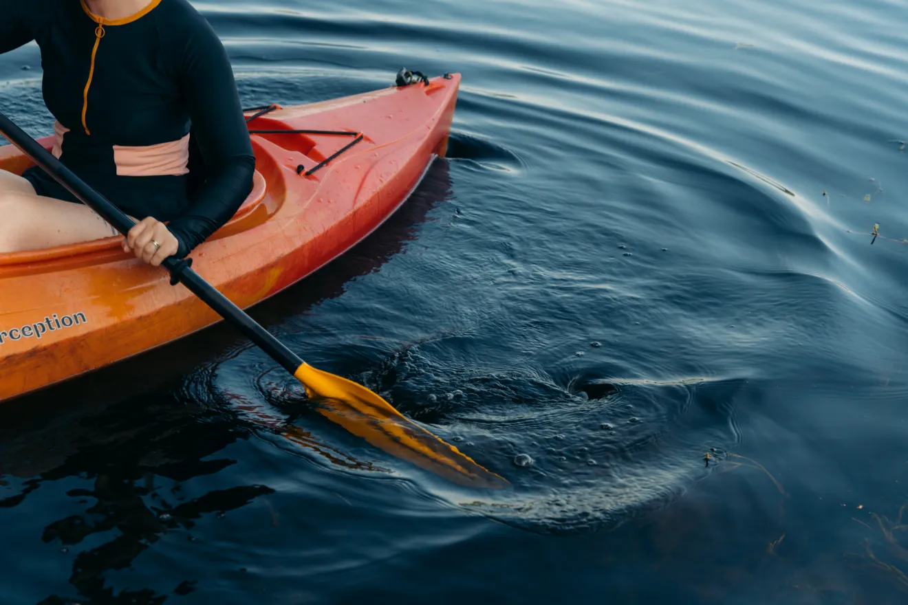 Kayaking in Saranac Lake.