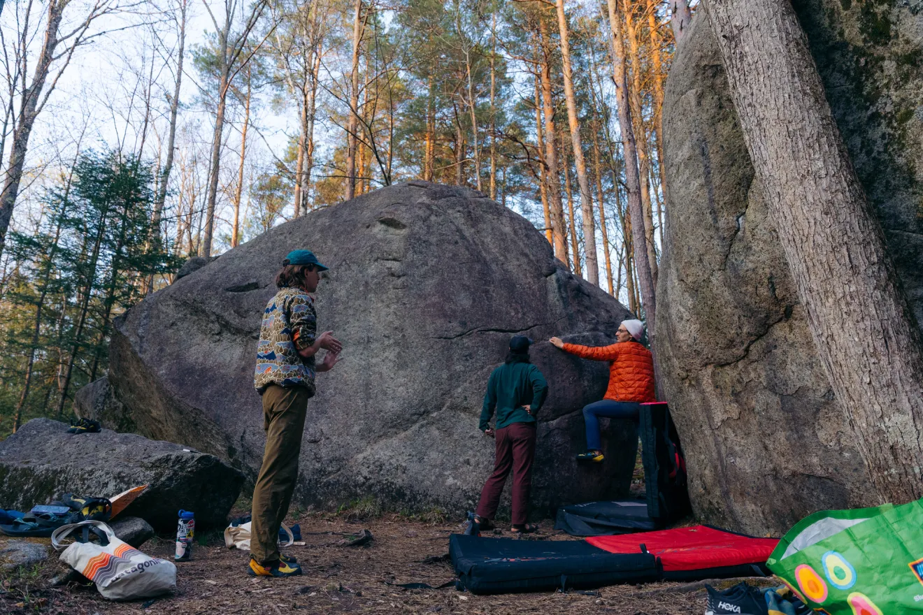Bouldering at McKenzie Pond.