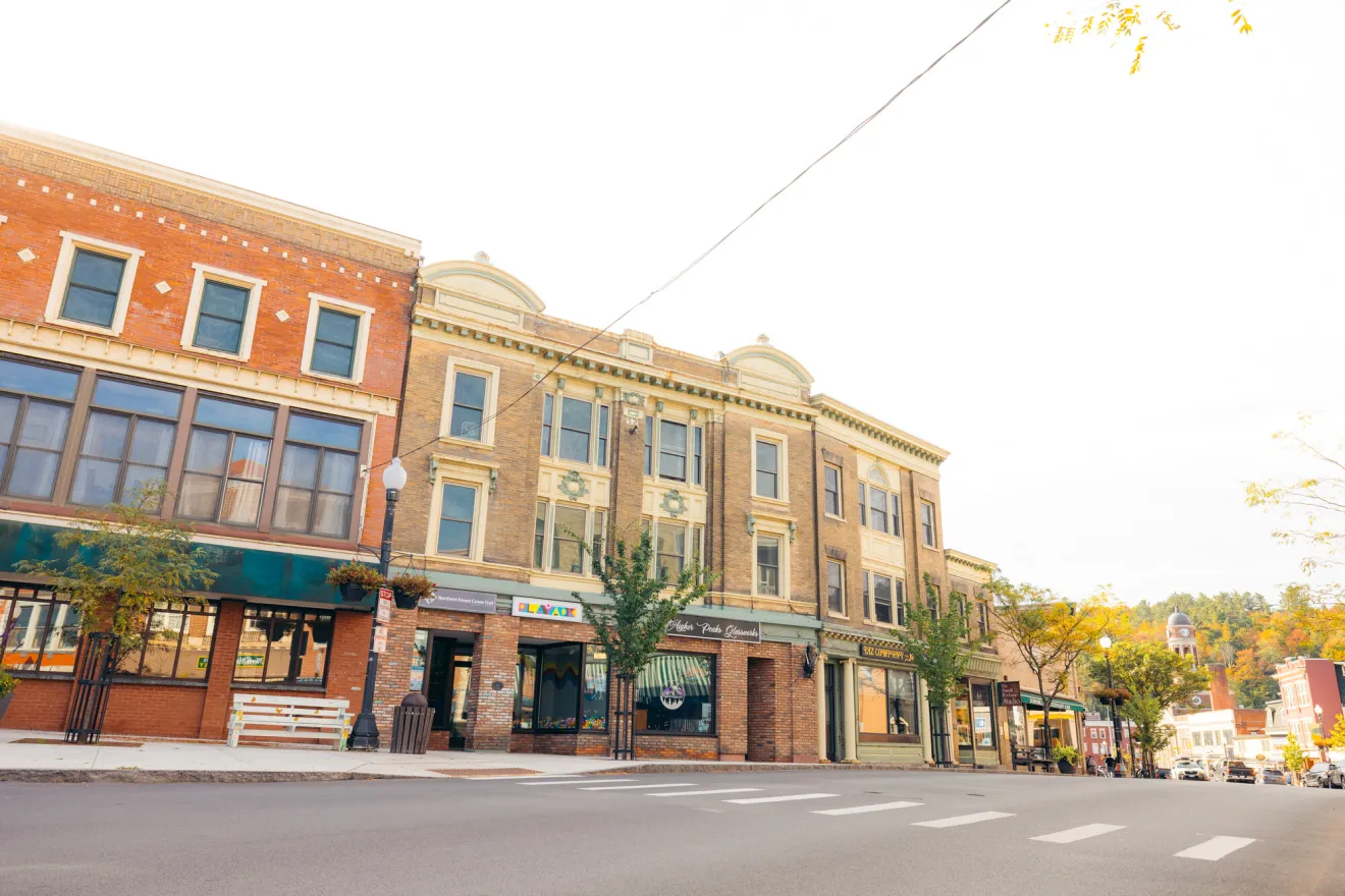Downtown Saranac Lake in the fall.