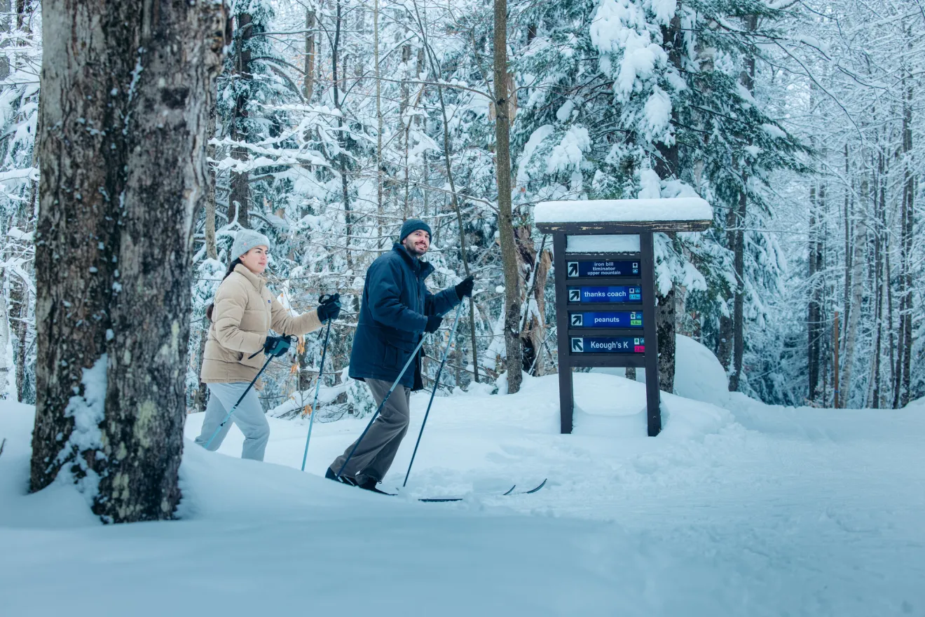 Cross-country skiing in Saranac Lake.