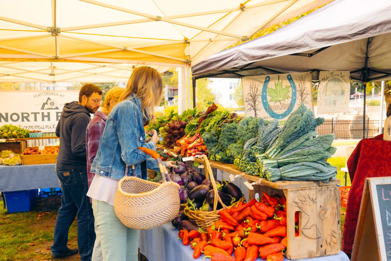 Farmers market produce in Saranac Lake.
