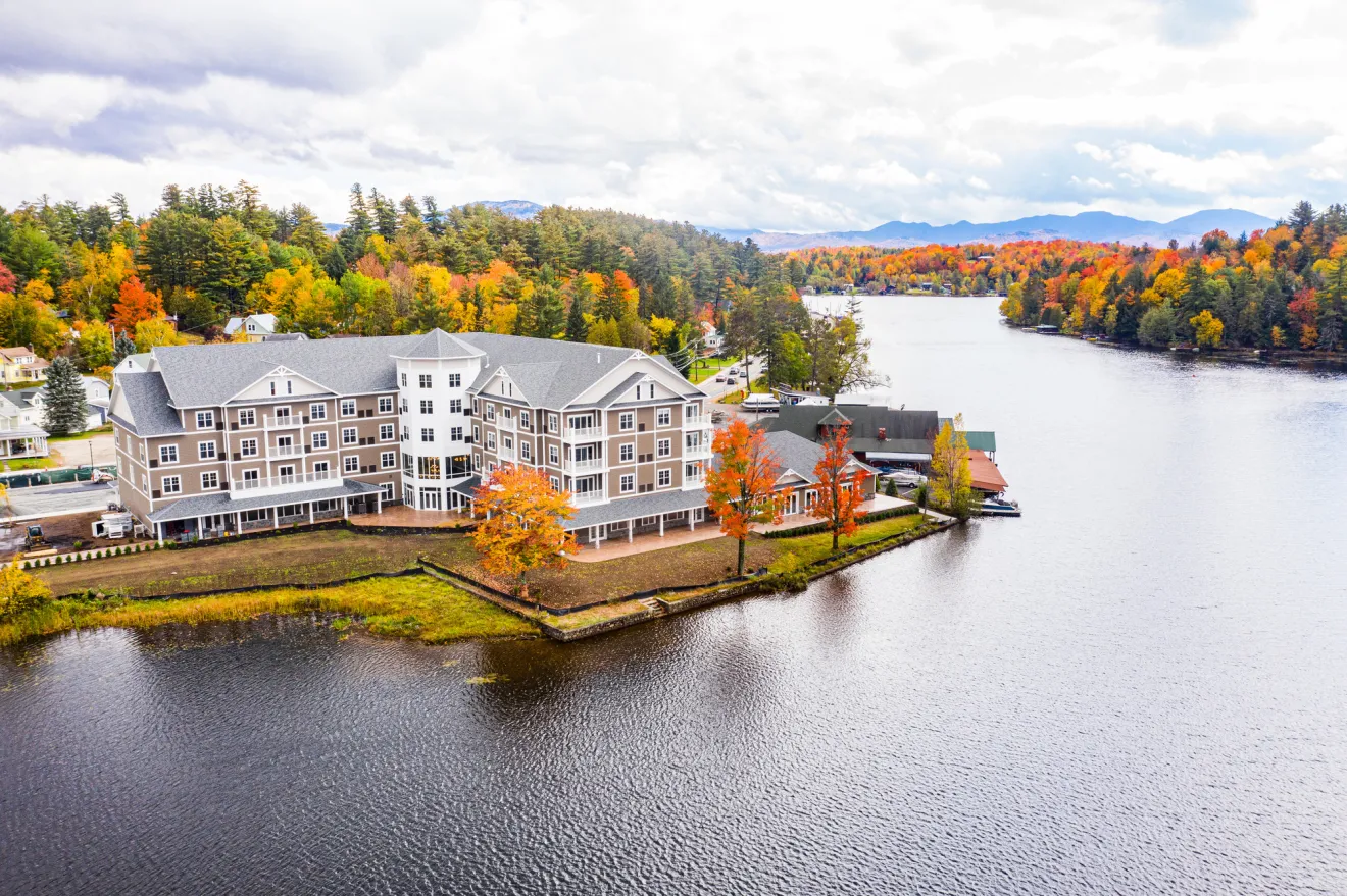 Saranac Lake in the fall.