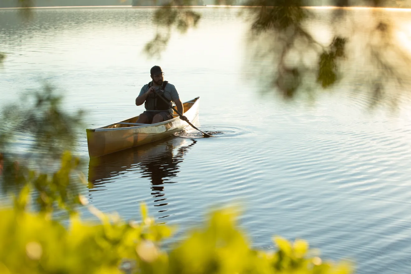 Paddling in the summer.