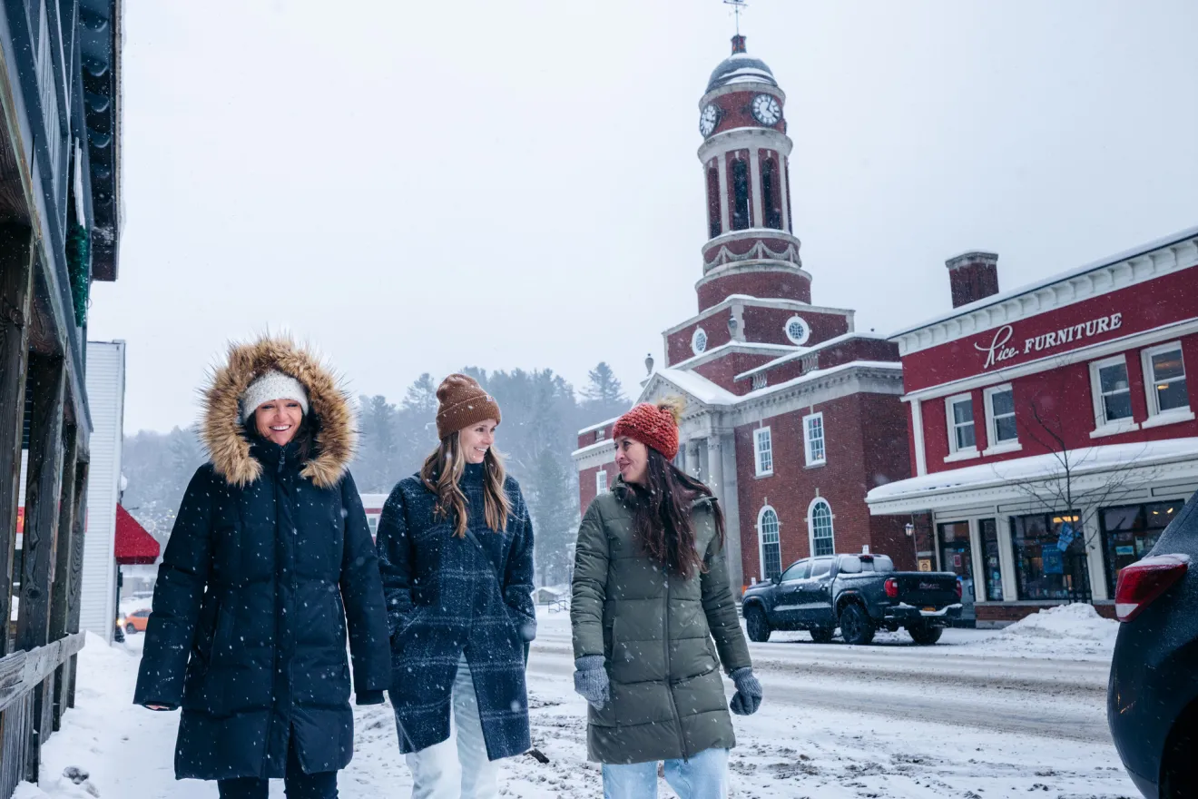 Downtown Saranac Lake in the winter.