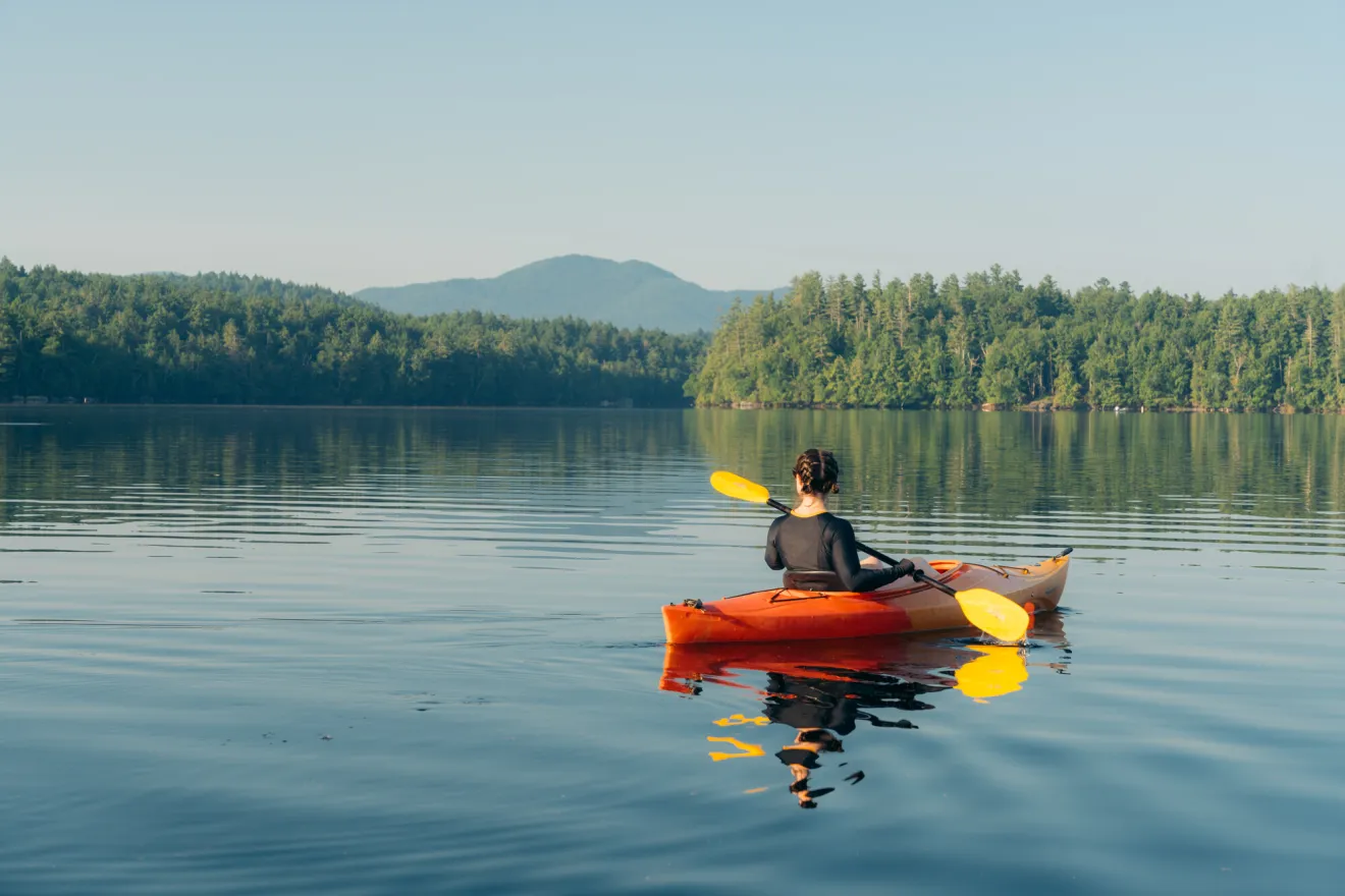 Paddling in Saranac Lake.